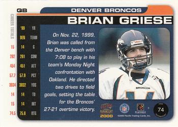 2000 Pacific Paramount #74 Brian Griese Back
