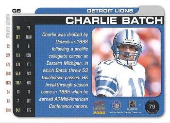 2000 Pacific Paramount #79 Charlie Batch Back