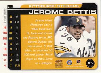2000 Pacific Paramount #185 Jerome Bettis Back