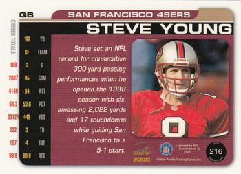 2000 Pacific Paramount #216 Steve Young Back