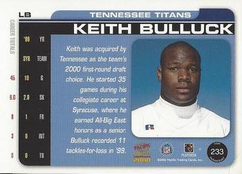 2000 Pacific Paramount #233 Keith Bulluck Back
