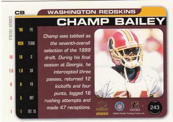 2000 Pacific Paramount #243 Champ Bailey Back