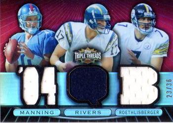 2007 Topps Triple Threads - Relic Combos Red #TTRC-45 Eli Manning / Philip Rivers / Ben Roethlisberger Front