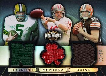2007 Topps Triple Threads - Relic Combos Red #TTRC-82 Paul Hornung / Joe Montana / Brady Quinn Front
