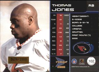 2000 Pacific Prism Prospects #102 Thomas Jones Back