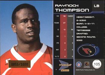 2000 Pacific Prism Prospects #105 Raynoch Thompson Back