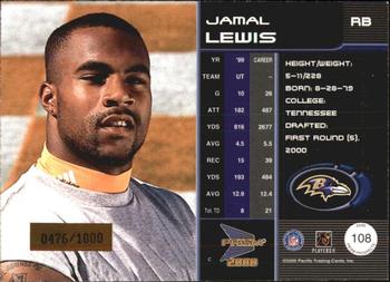 2000 Pacific Prism Prospects #108 Jamal Lewis Back