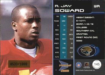 2000 Pacific Prism Prospects #145 R.Jay Soward Back