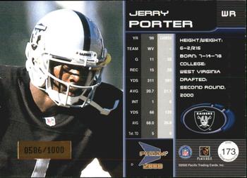 2000 Pacific Prism Prospects #173 Jerry Porter Back