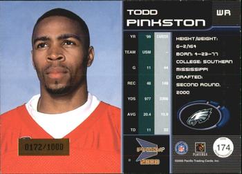 2000 Pacific Prism Prospects #174 Todd Pinkston Back