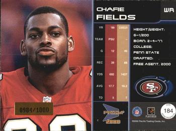 2000 Pacific Prism Prospects #184 Chafie Fields Back