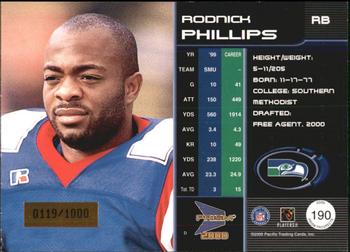 2000 Pacific Prism Prospects #190 Rodnick Phillips Back
