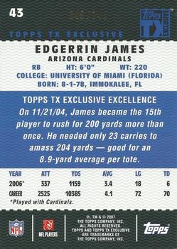 2007 Topps TX Exclusive - Bronze #43 Edgerrin James Back