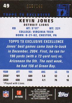 2007 Topps TX Exclusive - Bronze #49 Kevin Jones Back