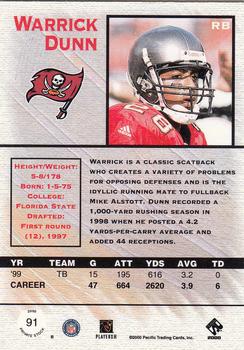 2000 Pacific Private Stock #91 Warrick Dunn Back