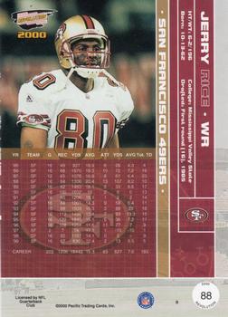 2000 Pacific Revolution #88 Jerry Rice Back