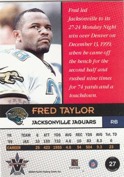 2000 Pacific Vanguard #27 Fred Taylor Back