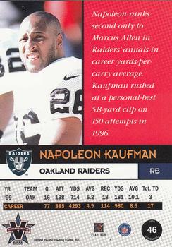 2000 Pacific Vanguard #46 Napoleon Kaufman Back