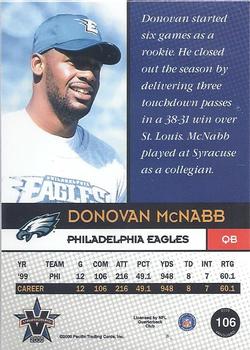 2000 Pacific Vanguard #106 Donovan McNabb Back