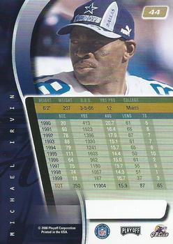 2000 Playoff Absolute #44 Michael Irvin Back