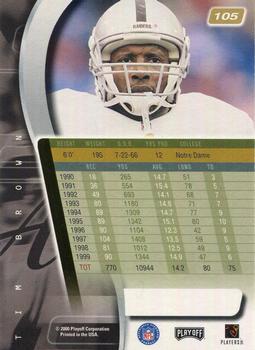 2000 Playoff Absolute #105 Tim Brown Back