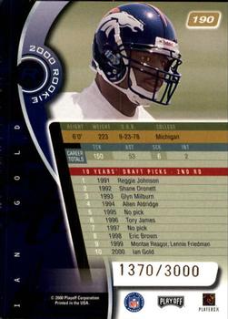 2000 Playoff Absolute #190 Ian Gold Back