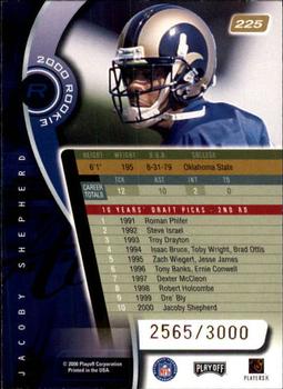2000 Playoff Absolute #225 Jacoby Shepherd Back