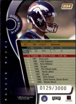 2000 Playoff Absolute #234 Muneer Moore Back
