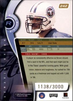 2000 Playoff Absolute #242 Demario Brown Back