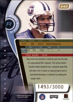 2000 Playoff Absolute #243 Chris Coleman Back