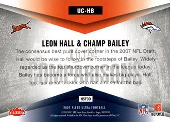 2007 Ultra - Comparisons #UC-HB Leon Hall / Champ Bailey Back
