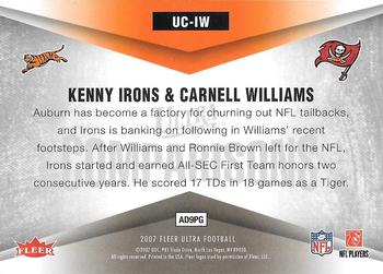 2007 Ultra - Comparisons #UC-IW Kenny Irons / Cadillac Williams Back