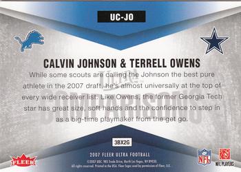 2007 Ultra - Comparisons #UC-JO Calvin Johnson / Terrell Owens Back