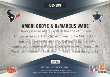 2007 Ultra - Comparisons #UC-OW Amobi Okoye / DeMarcus Ware Back