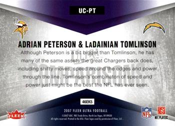 2007 Ultra - Comparisons #UC-PT Adrian Peterson / LaDainian Tomlinson Back