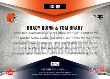 2007 Ultra - Comparisons #UC-QB Brady Quinn / Tom Brady Back