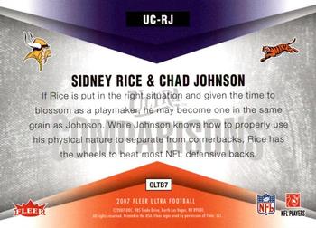 2007 Ultra - Comparisons #UC-RJ Sidney Rice / Chad Johnson Back