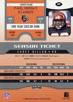 2000 Playoff Contenders #20 Corey Dillon Back