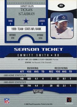 2000 Playoff Contenders #23 Emmitt Smith Back
