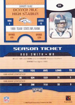 2000 Playoff Contenders #31 Rod Smith Back