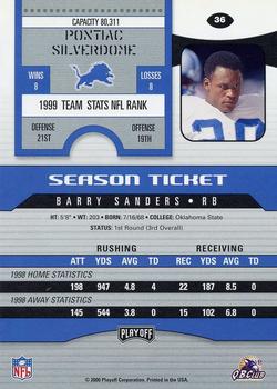 2000 Playoff Contenders #36 Barry Sanders Back