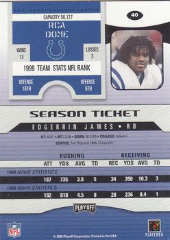 2000 Playoff Contenders #40 Edgerrin James Back