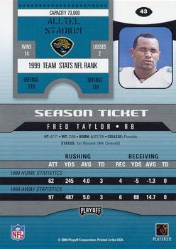 2000 Playoff Contenders #43 Fred Taylor Back