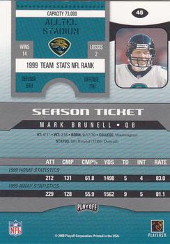 2000 Playoff Contenders #45 Mark Brunell Back