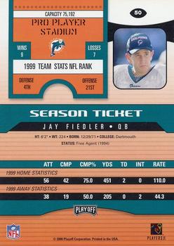 2000 Playoff Contenders #50 Jay Fiedler Back