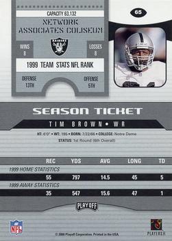 2000 Playoff Contenders #65 Tim Brown Back