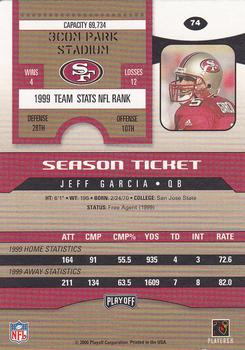 2000 Playoff Contenders #74 Jeff Garcia Back