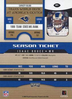 2000 Playoff Contenders #81 Isaac Bruce Back