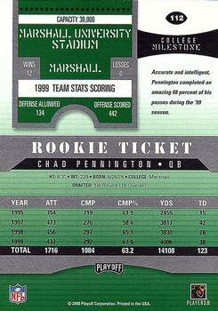 2000 Playoff Contenders #112 Chad Pennington Back