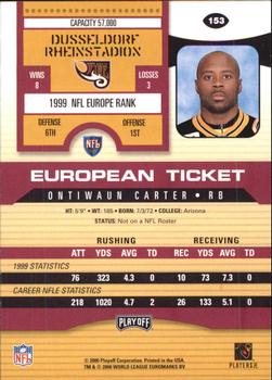 2000 Playoff Contenders #153 Ontiwaun Carter Back